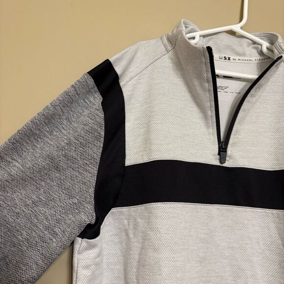 Michael Strahan MSX Boys Gray Black Quarter Zip Up Lightweight Jacket Large 14/1 - Picture 3 of 7